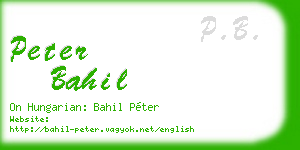 peter bahil business card