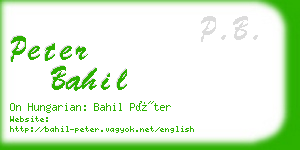 peter bahil business card